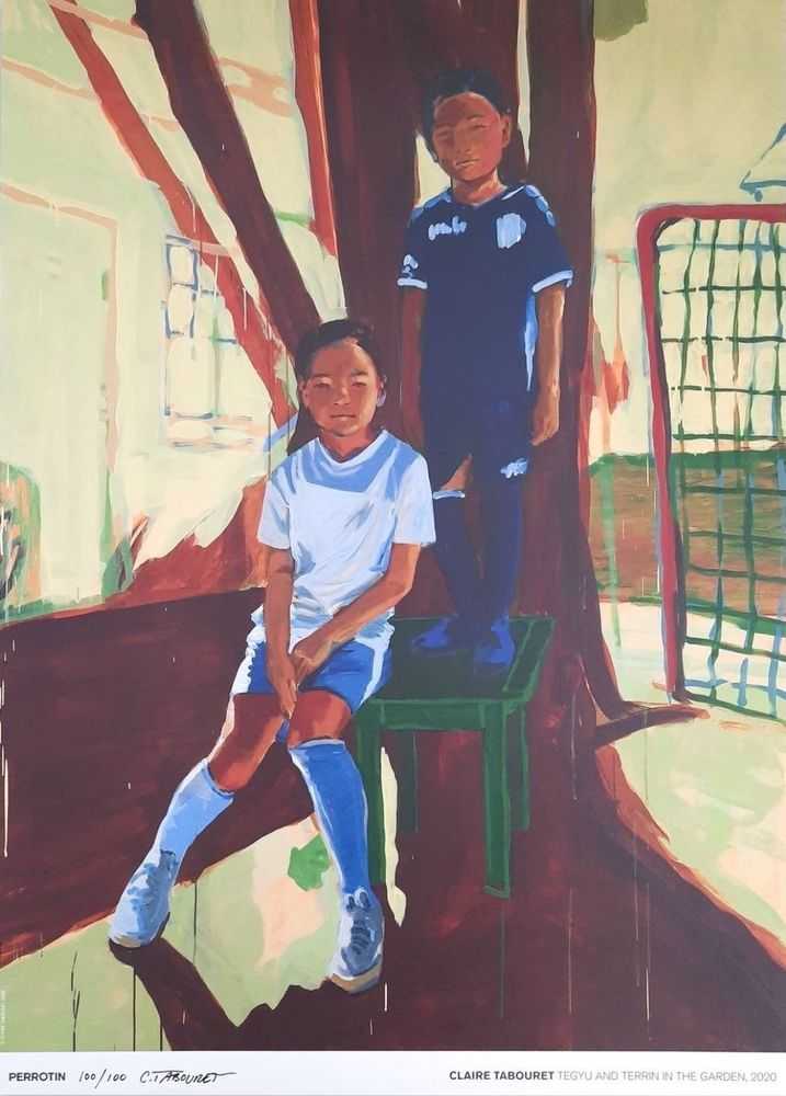 Claire Tabouret, ‘Tegyu & Terrin in the Garden (Signed)’, 2020, Print, Offset print on 240gsm paper, Perrotin Gallery, Numbered