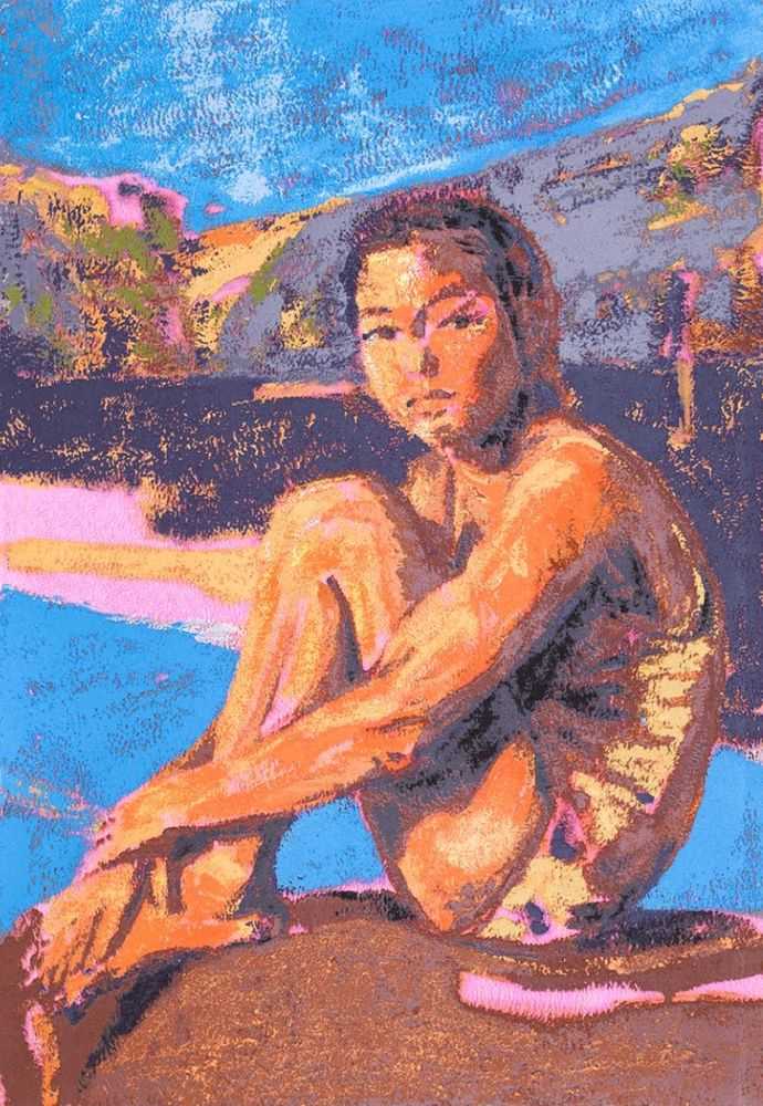 Claire Tabouret, ‘The Swimmer’, 26-06-2019, Print, Offset litho with screen printed elements on Somerset 410gsm with torn edges, Avant Arte, Numbered