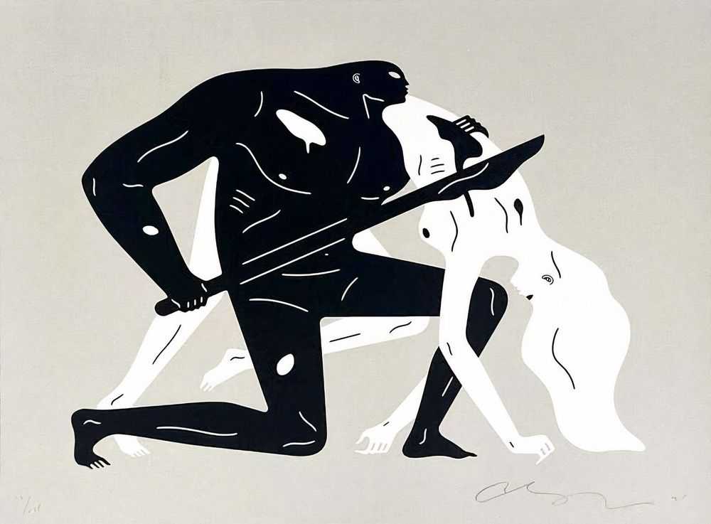 Cleon Peterson, ‘Between The Sun And Moon 2 (Bone)’, 02-08-2021, Print, Hand pulled screenprint printed on 290gsm Coventry Rag paper with deckled edges, Self-released, Numbered