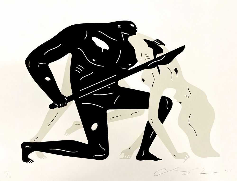 Cleon Peterson, ‘Between The Sun And Moon 2 (White)’, 02-08-2021, Print, Hand pulled screenprint printed on 290gsm Coventry Rag paper with deckled edges, Self-released, Numbered