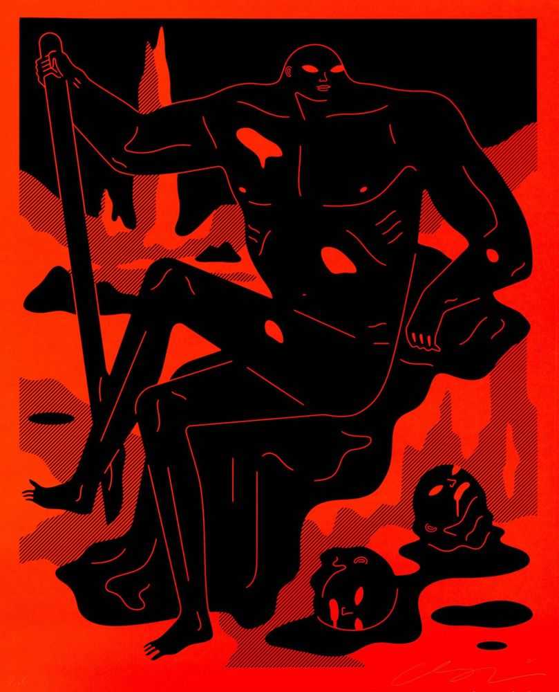 Cleon Peterson, ‘Day Has Turned To Night (Red)’, 07-06-2021, Print, Hand pulled screenprint printed on 290gsm Coventry Rag paper with deckled edges, Self-released, Numbered