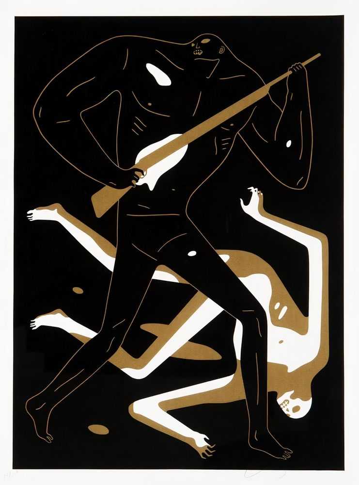 Cleon Peterson, ‘Doom Alone II’, 15-08-2017, Print, Hand pulled black and gold screenprint printed on 290gsm Coventry Rag paper with deckled edges, Self-released, Numbered