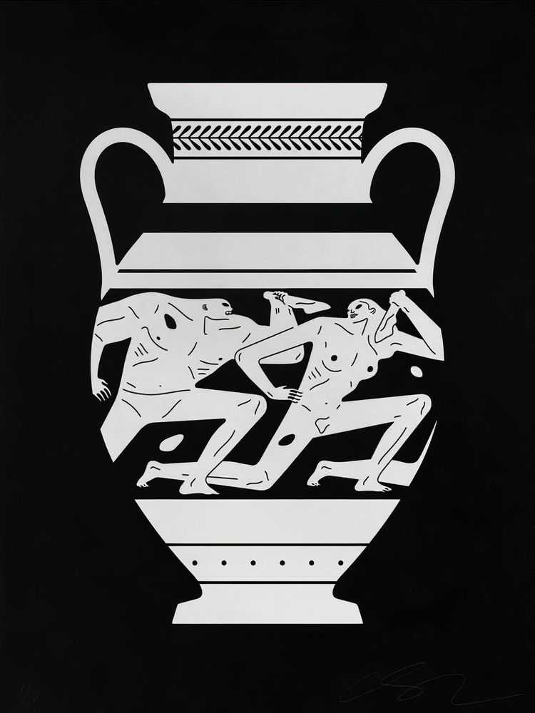 Cleon Peterson, ‘End Of Empire, Amphora (Black)’, 16-12-2018, Print, Hand pulled screenprint printed on 290gsm Coventry Rag paper with deckled edges, Self-released, Numbered