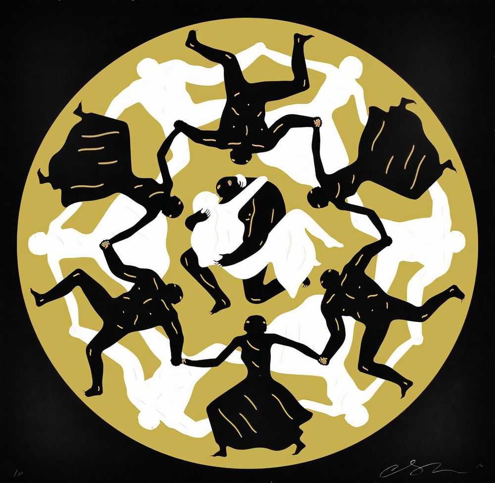 Cleon Peterson, ‘Endless Sleep (Black)’, 02-06-2016, Print, Hand pulled black and gold screenprint printed on 290gsm Coventry Rag paper with deckled edges, Self-released, Numbered