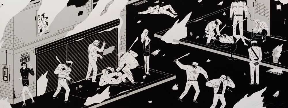 Cleon Peterson, ‘Rule Of Law II (Bone)’, 15-06-2022, Print, Hand-pulled screenprint on 290gsm Coventry Rag paper with deckled edges, Self-released, Numbered