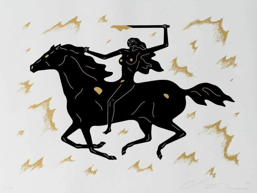Cleon Peterson, ‘Sirens Of The Night (Black)’, 19-10-2022, Print, Hand pulled screenprint printed on 290gsm Coventry Rag paper with deckled edges, Self-released, Numbered