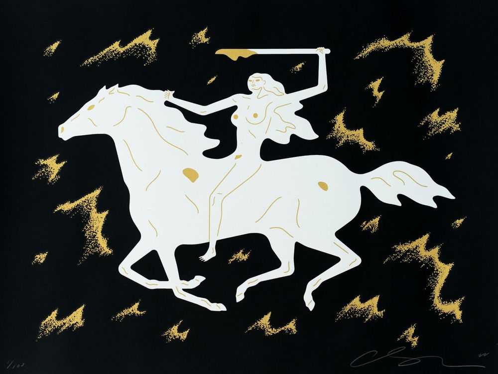Cleon Peterson, ‘Sirens Of The Night (White)’, 19-10-2022, Print, Hand pulled screenprint printed on 290gsm Coventry Rag paper with deckled edges, Self-released, Numbered