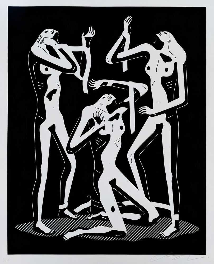 Cleon Peterson, ‘Sirens (White)’, 07-06-2021, Print, Hand pulled screenprint printed on 290gsm Coventry Rag paper with deckled edges, Self-released, Numbered