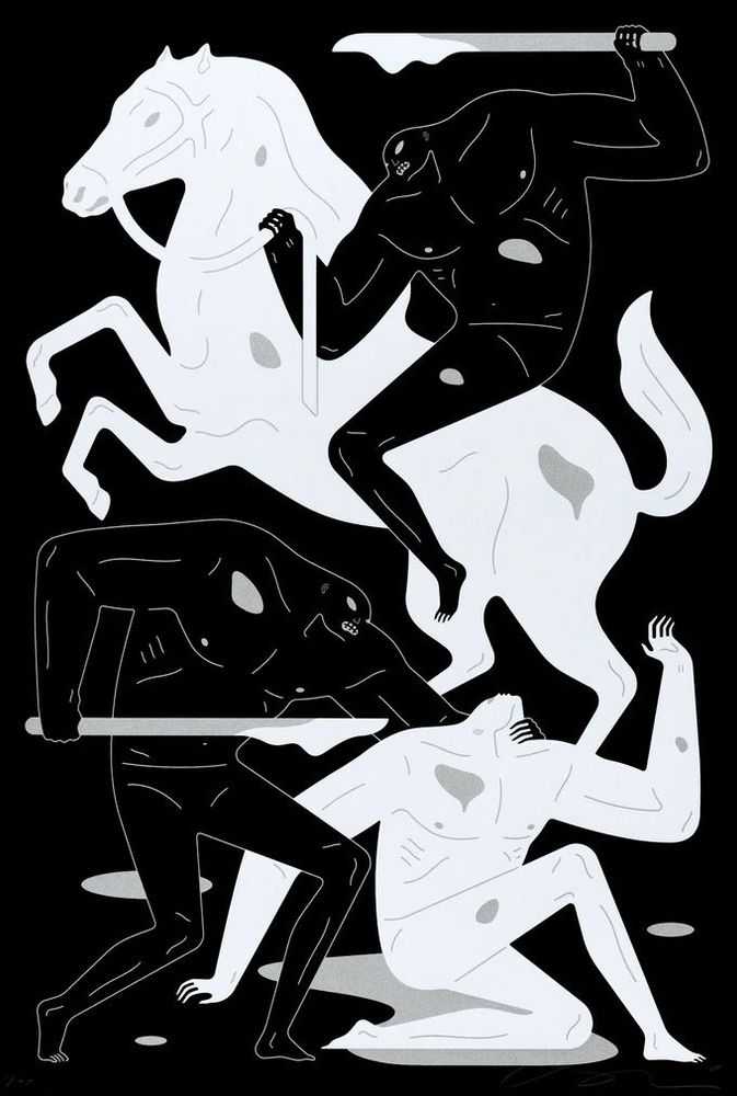 Cleon Peterson, ‘The Dark Rider (Silver)’, 09-05-2022, Print, Hand pulled screenprint printed on 290gsm Coventry Rag paper with deckled edges, Self-released, Numbered