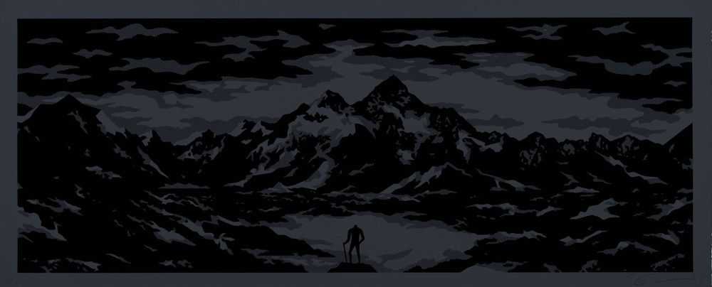 Cleon Peterson, ‘The Reflection (Black)’, 01-09-2021, Print, Hand pulled screenprint printed on 290gsm Coventry Rag paper with deckled edges, Self-released, Numbered