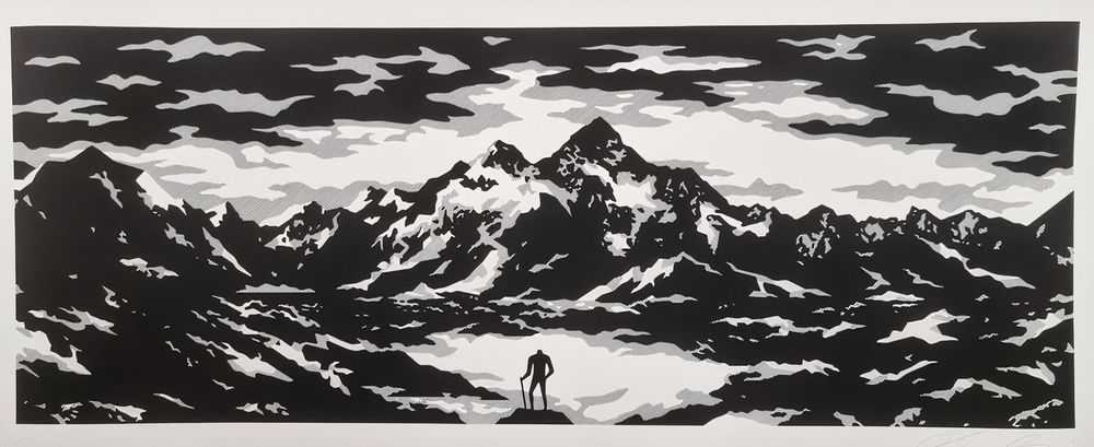 Cleon Peterson, ‘The Reflection (White)’, 01-09-2021, Print, Hand pulled screenprint printed on 290gsm Coventry Rag paper with deckled edges, Self-released, Numbered