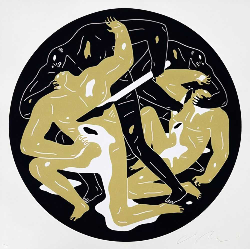 Cleon Peterson, ‘This Is Darkness II (Gold)’, 17-04-2017, Print, Hand pulled black and gold screenprint printed on 290gsm Coventry Rag paper with deckled edges, Self-released, Numbered