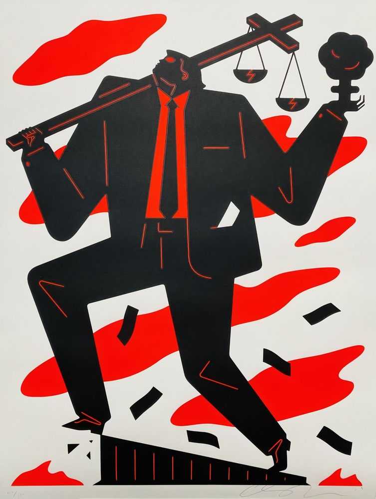 Cleon Peterson, ‘Useless Idiot (White)’, 11-11-2019, Print, Hand pulled screenprint printed on 290gsm Coventry Rag paper with deckled edges, Self-released, Numbered