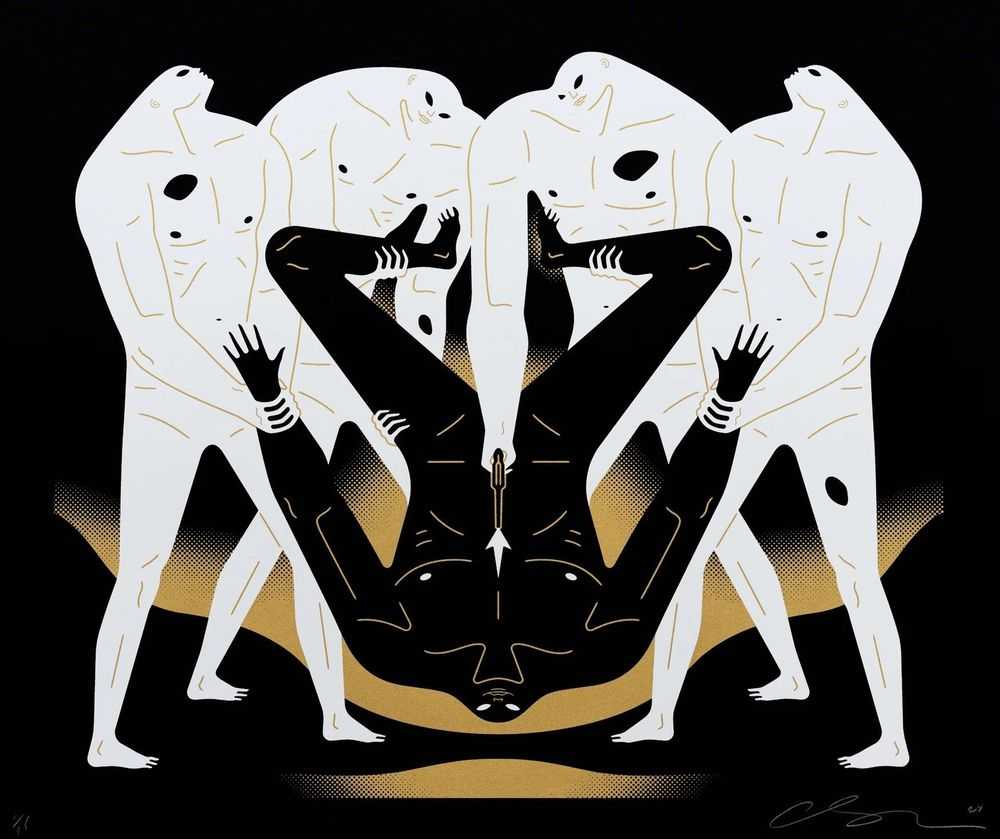 Cleon Peterson, ‘Wheat from Chaff (Black)’, 2020, Print, Screen print on 290gsm Arches Rag paper with deckled edges, null, 