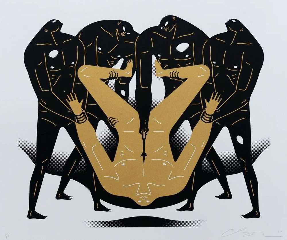 Cleon Peterson, ‘Wheat from Chaff (White)’, 2020, Print, Screen print on 290gsm Arches Rag paper with deckled edges, null, 