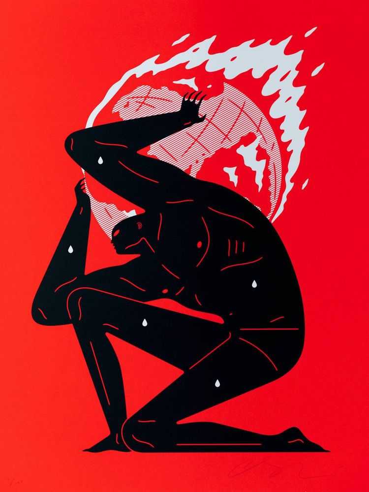 Cleon Peterson, ‘World On Fire (Red)’, 13-05-2020, Print, Screenprint on 290gsm Arches Rag paper with deckled edges, Self-released, Numbered