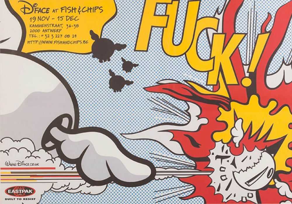D*Face, ‘Fuck Lichtenstein’, 2005, Print, Lithograph print on paper, Self-released, 