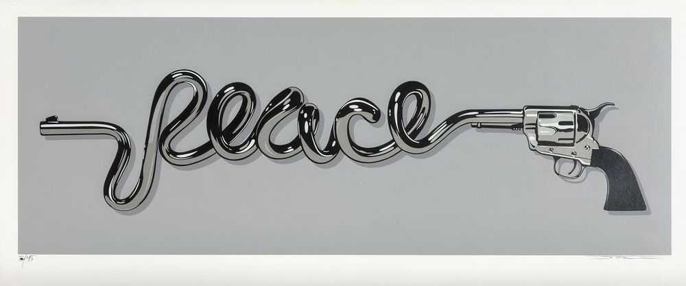 D*Face, ‘Peace Gun (Silver)’, 10-12-2015, Print, 7 Colour screenprint on Cotton paper, Stolen Space, Numbered