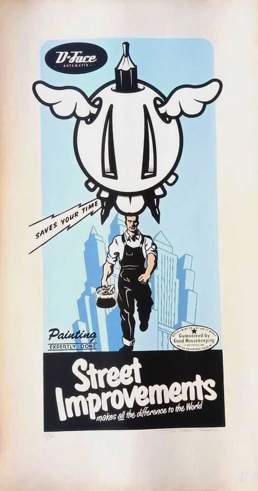 D*Face, ‘Street Improvements 3’, 16-02-2008, Print, 9 colour screenprint, Black Rat Press, Numbered