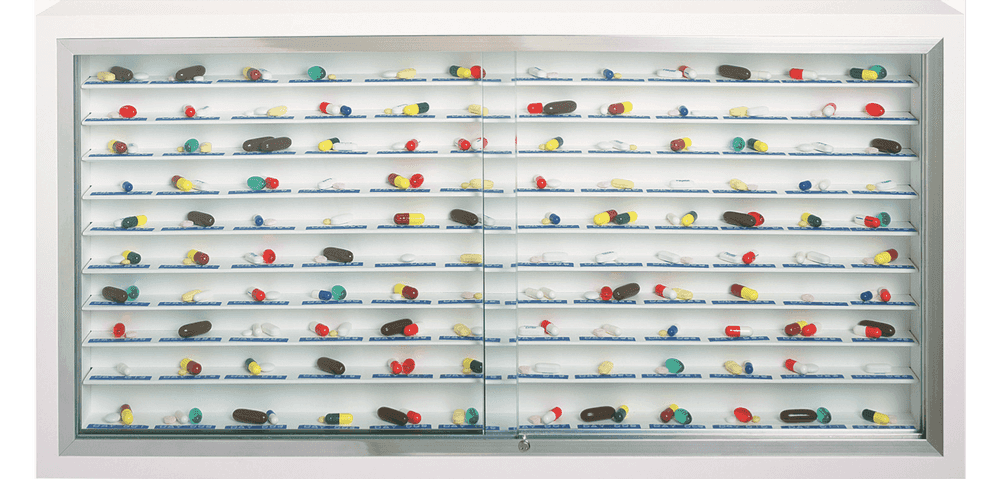 Damien Hirst, ‘Day By Day’, 2003, Print, Glass, painted MDF, aluminium, stainless steel, Dymo tape and pills, null, Numbered