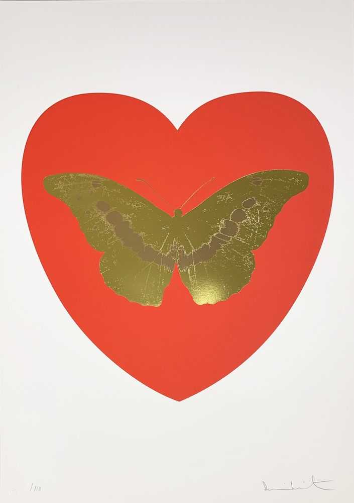 Damien Hirst, ‘I Love You - Red - Oriental Gold - Cool Gold’, 2015, Print, Silkscreen and 2 colour foil block on Somerset Satin 410gsm., null, Numbered