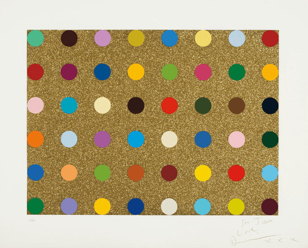 Damien Hirst, ‘Untitled Gold Gift Spot’, 2008, Print, Screenprint in colours with gold glitter, on wove paper, null, Numbered