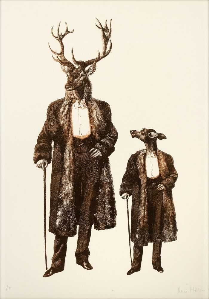 Dan Hillier, ‘Father & Son’, 2011, Print, Screenprint in gold foil on wove, null, Numbered