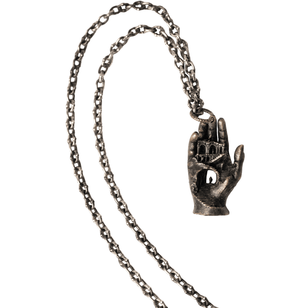 Daniel Arsham, ‘Hand Labyrinth Pendant’, 2026, Collectible,  solid bronze, finished with a hand applied patina, null, 