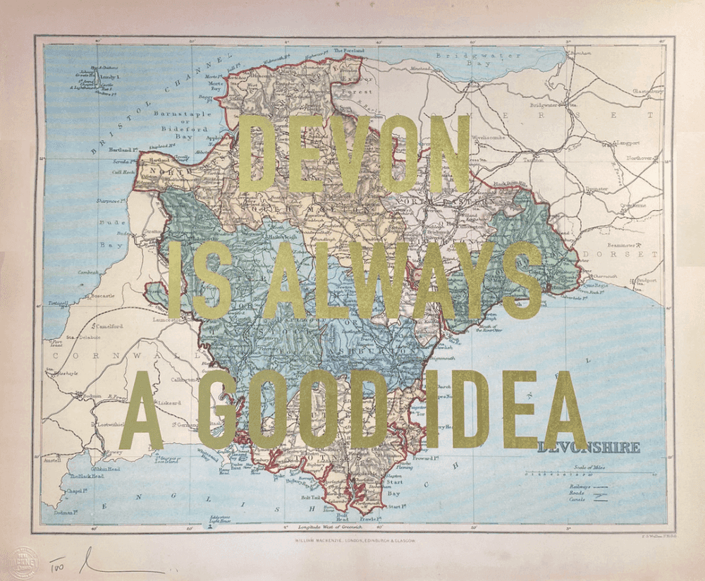 Dave Buonaguidi, ‘Devon Is Always A Good Idea (Gold)’, 2023, Print,  Lithograph with 24k gold leaf , null, Numbered, Dated