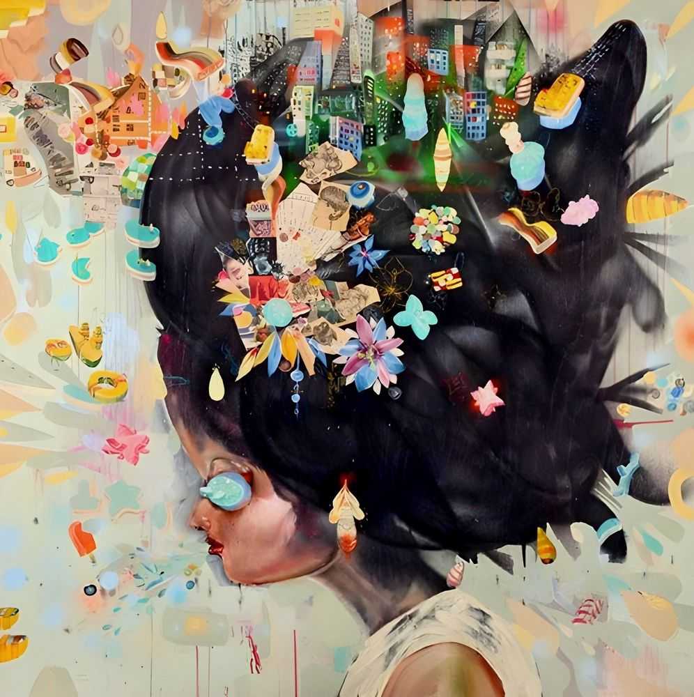 David Choe, ‘City Girl’, 06-07-2007, Print, Giclee Print, Outer Edge Studio, 