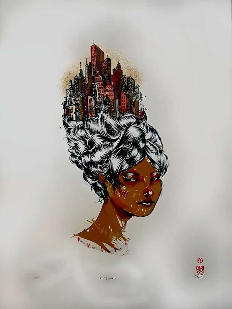 David Choe, ‘City Girl_2’, 25-04-2007, Print, Screen Print, Self Released, Handfinished