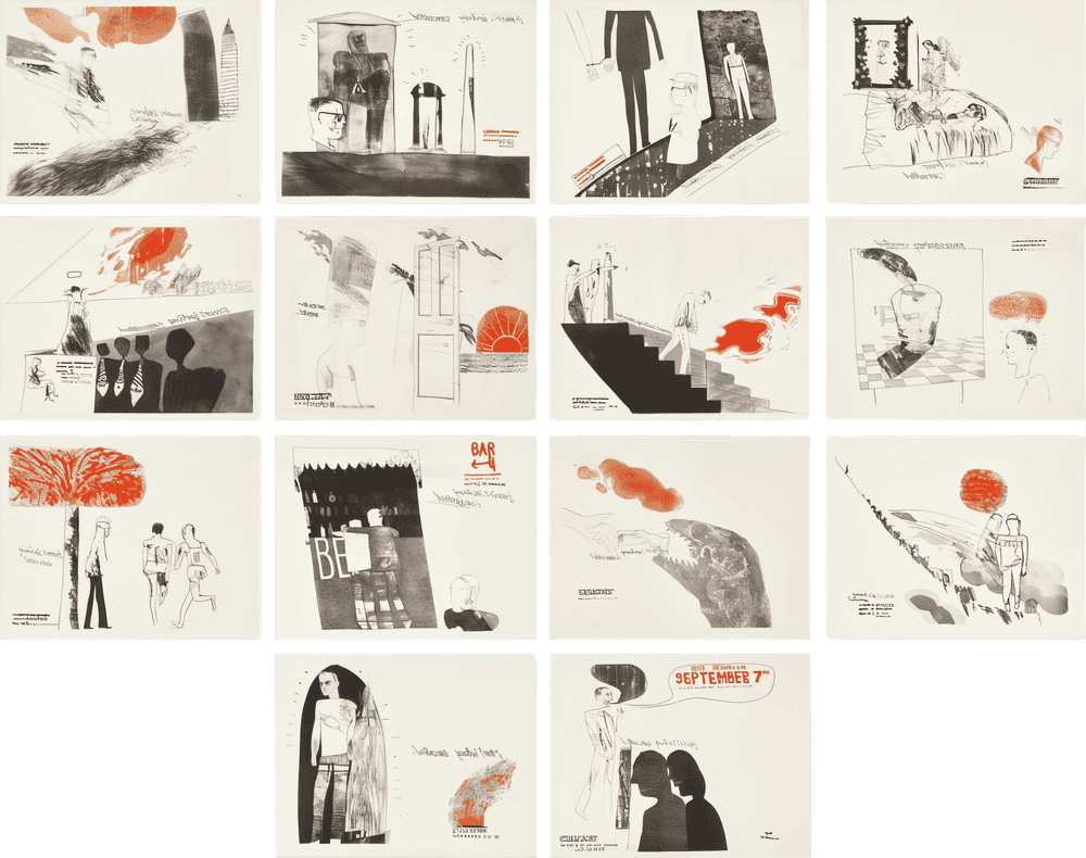 David Hockney, ‘A Rake's Progress - Complete Set’, 1963, Print, Etchings with aquatint in black and red, on Crisbrook Royal Hotpress paper, null, Numbered