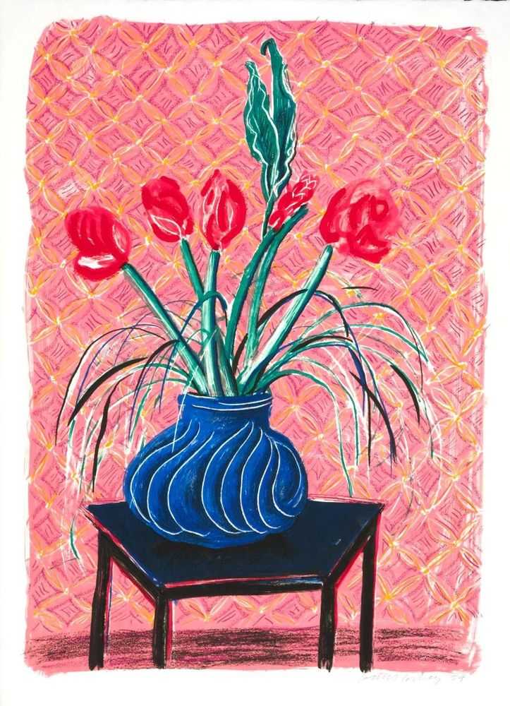 David Hockney, ‘Amaryllis In Vase’, 1984, Print, Lithograph in colours on white TLG handmade paper, null, Numbered