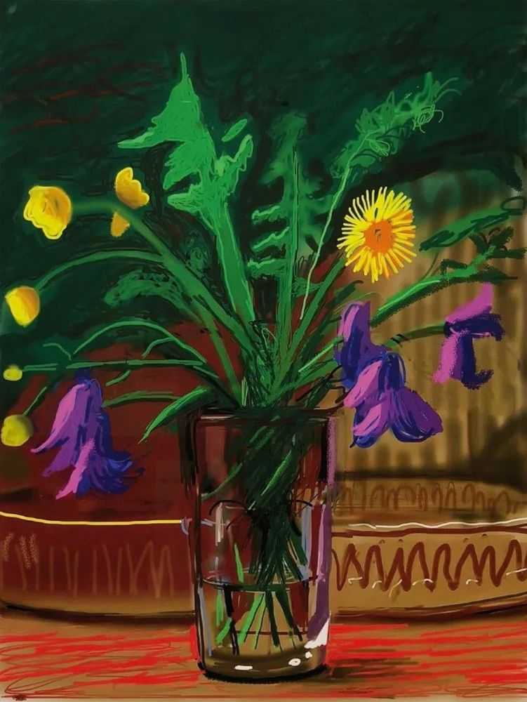 David Hockney, ‘Dandelions’, 2011, Print, iPad drawing printed on paper, null, Numbered