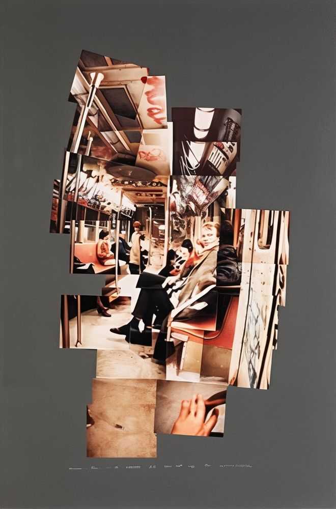 David Hockney, ‘David And Ann On The Subway, N.Y., Nov. 28’, 1982, Print, Chromogenic print collage, mounted on card, null, Numbered