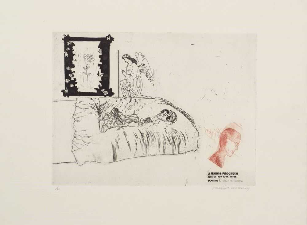 David Hockney, ‘Death In Harlem’, 1963, Print, One from an illustrated book with sixteen etching and aquatints, null, Numbered