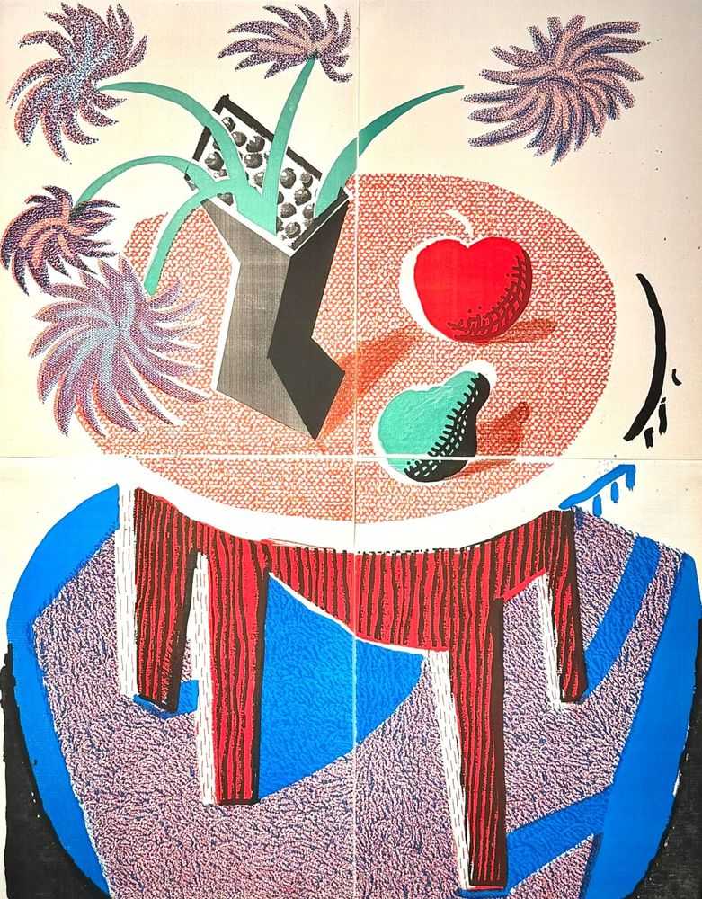 David Hockney, ‘Flowers Apple And Pear On Table’, 1986, Print, Home-made print in colors executed on an office copy machine, null, Numbered