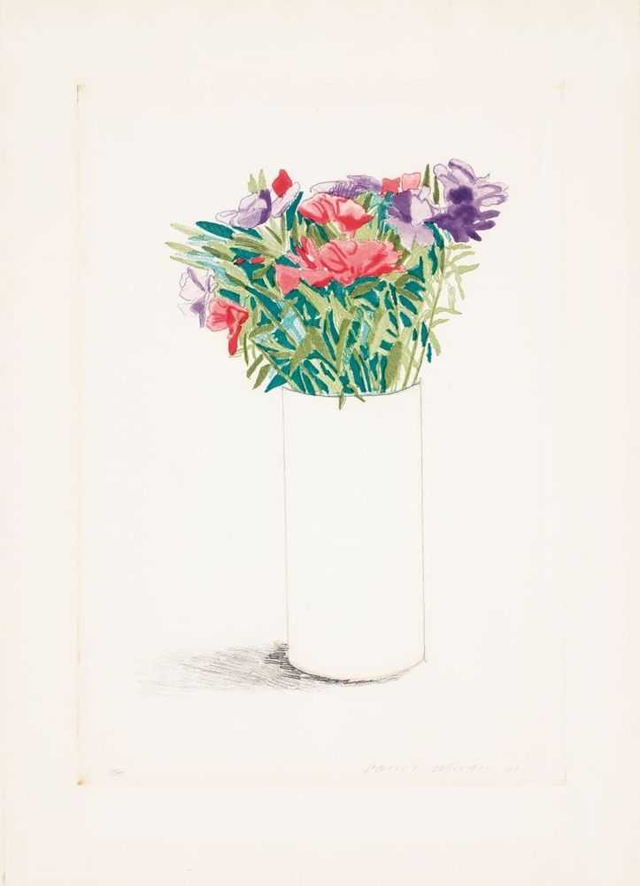 David Hockney, ‘Godetia’, 1973, Print, Etching in colors, on Arches paper, null, Numbered