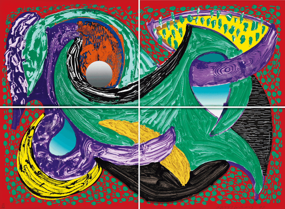 David Hockney, ‘Going Round’, 1993, Print, Lithograph and screenprint in colors, on four sheets of Arches paper, null, Numbered
