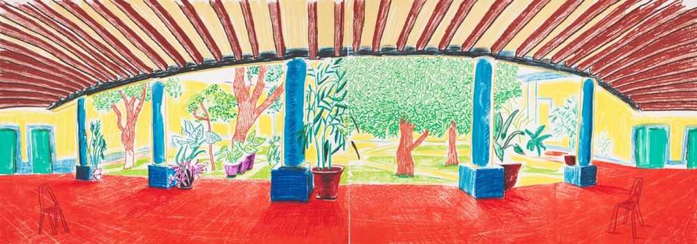 David Hockney, ‘Hotel Acatlán - First Day’, 1985, Print, Lithograph on paper, null, Numbered