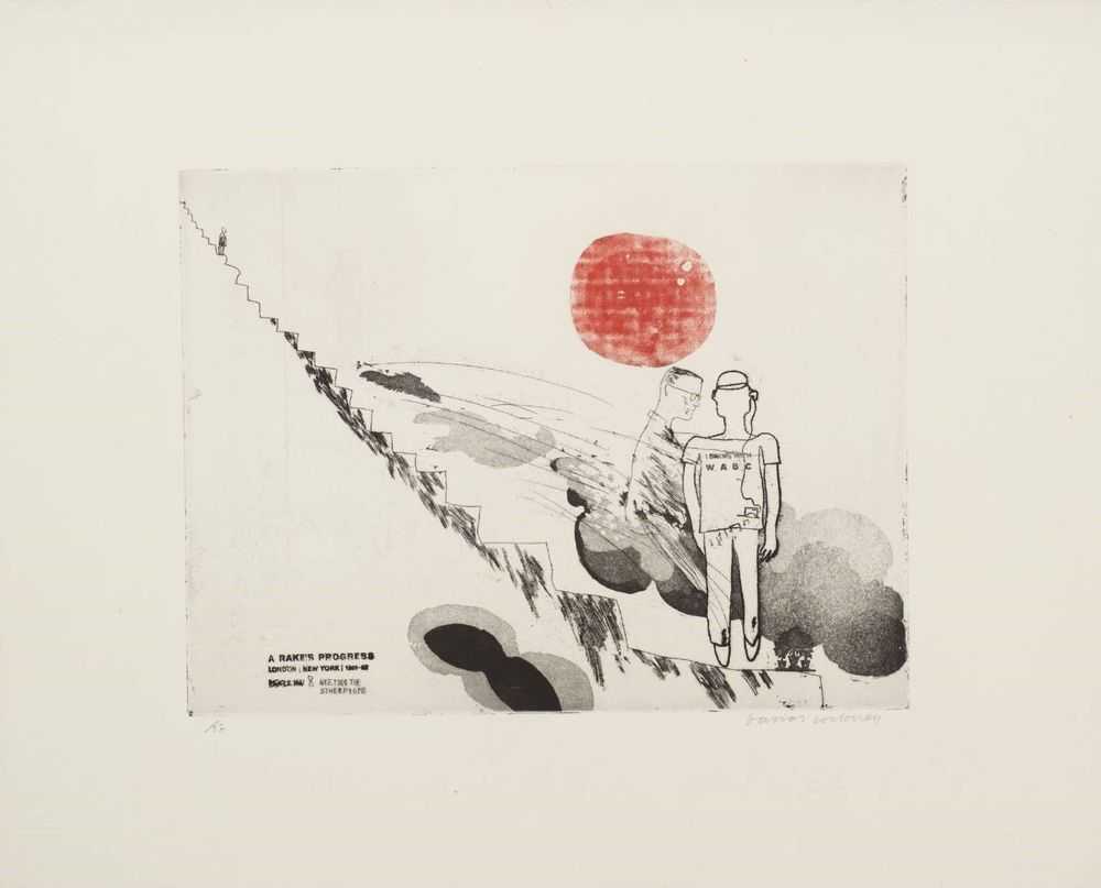 David Hockney, ‘Meeting The Other People’, 1963, Print, Etching and aquatint on paper, null, Numbered