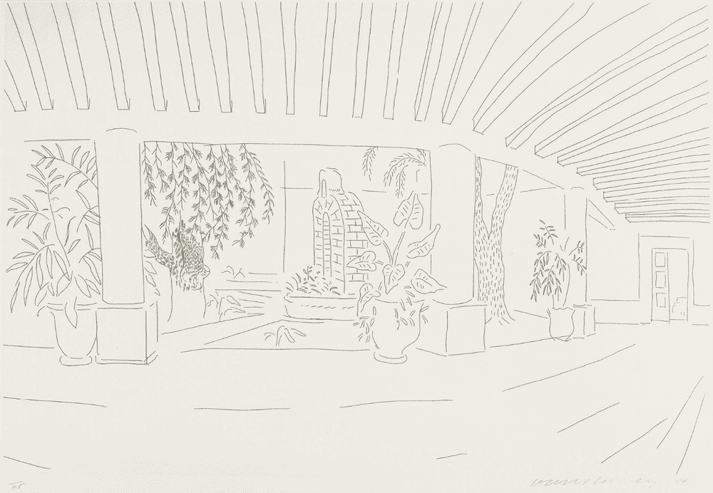 David Hockney, ‘Mexican Hotel Garden’, 1984, Print, Etching on HMP Koller Handmade paper, null, Numbered