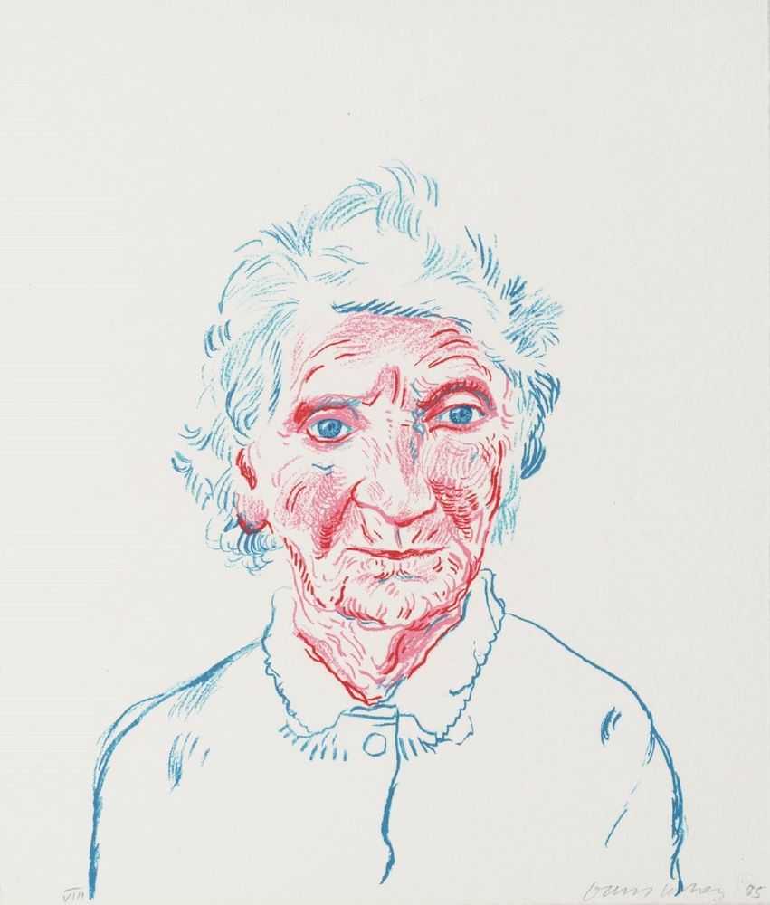 David Hockney, ‘Portrait Of Mother III’, 1985, Print, Lithograph on paper, null, Numbered