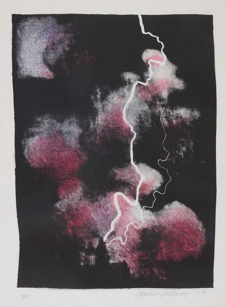 David Hockney, ‘Small Study Of Lightning’, 1973, Print, Color lithograph on Angoumois à la Main handmade paper, null, Numbered