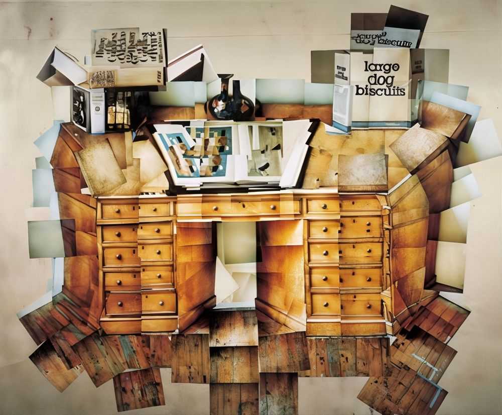 David Hockney, ‘The Desk’, 1984, Print, Photocollage of chromogenic prints in colors, null, Numbered