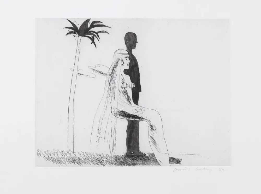 David Hockney, ‘The Marriage’, 1962, Print, Oil paint on canvas, null, Numbered