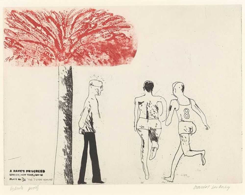 David Hockney, ‘The Seven Stone Weakling’, 1963, Print, Etching and aquatint on paper, null, Numbered
