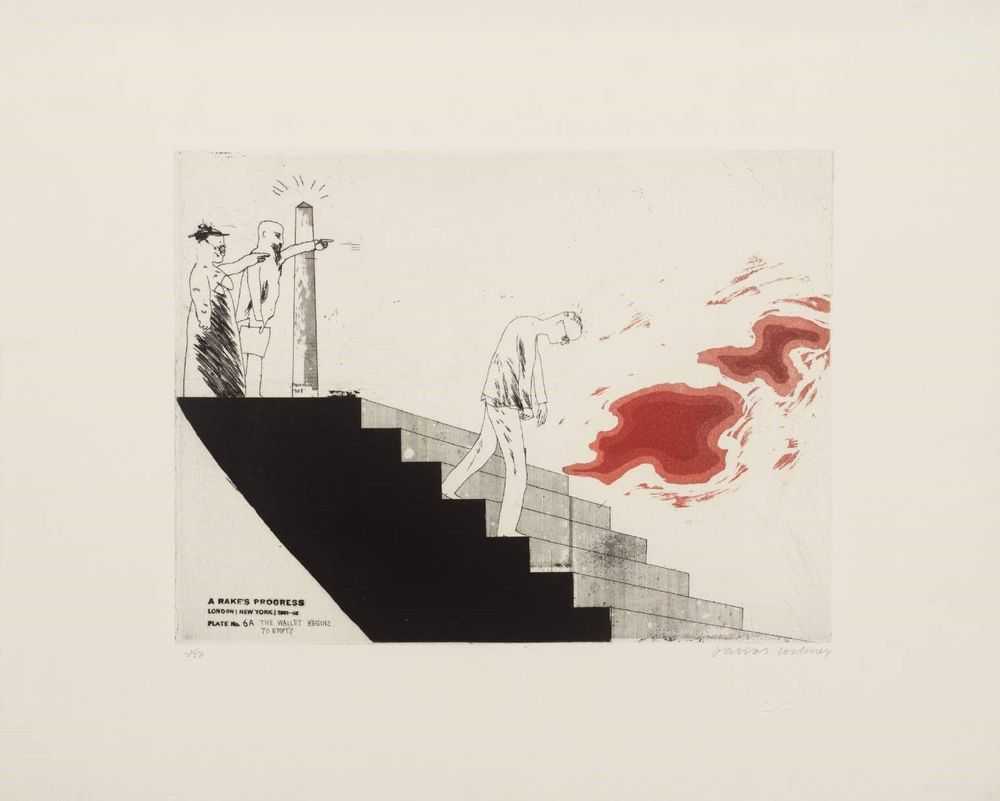 David Hockney, ‘The Wallet Begins To Empty’, 1963, Print, Etching and aquatint on paper, null, Numbered
