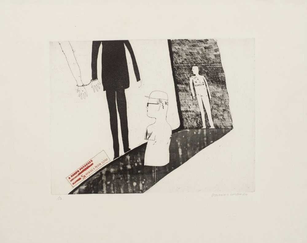 David Hockney, ‘Viewing A Prison Scene’, 1963, Print, Etching and aquatint, null, Numbered