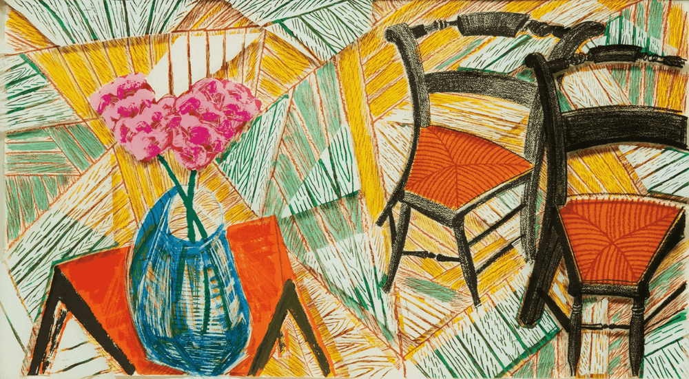 David Hockney, ‘Walking Past Two Chairs’, 1986, Print, Lithograph on paper, null, Numbered